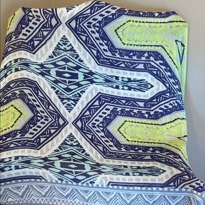 Stella & Dot Blue and Yellow Geometric Scarf